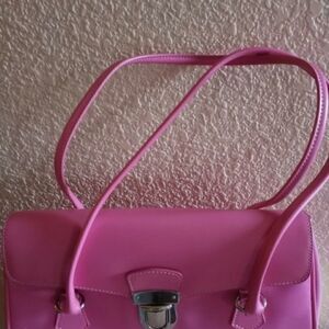 Pegaso Women's Pink Nylon Faux Leather Purse Handb